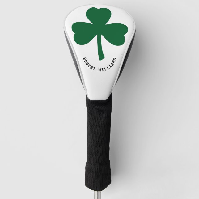 Shamrock Monogrammed Name Golf Head Cover (Front)