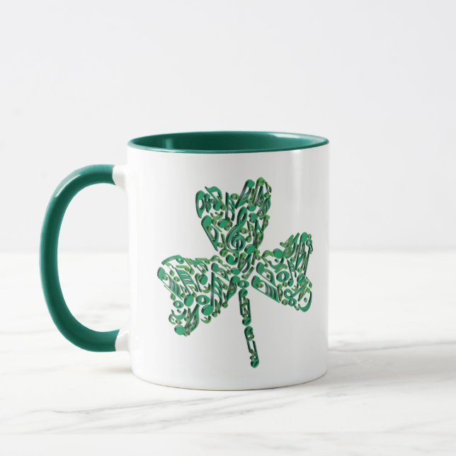  Shamrock Music Notes Ornament Mug (Left)