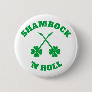 Shamrock 'n Roll Grunge 6 Cm Round Badge