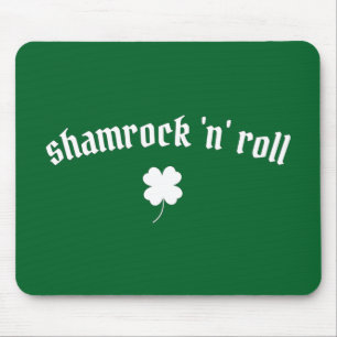 Shamrock n roll St Patrick's Day Mouse Mat
