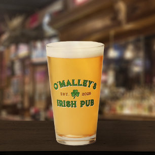 Shamrock Name Year Established Irish Pub Glass