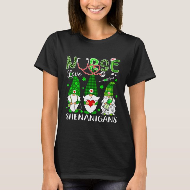 Shamrock Nurse Love Shenanigans St Patricks Day Nu T-Shirt (Front)