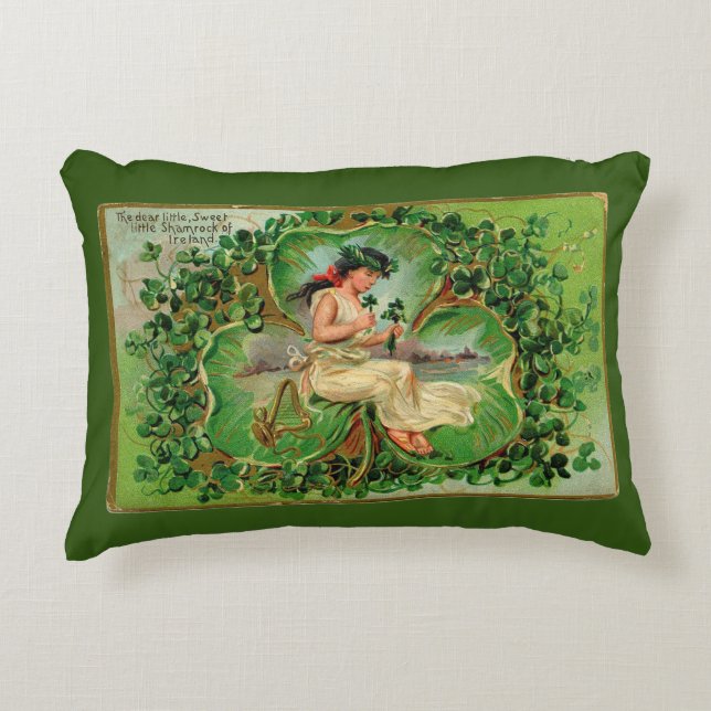 Shamrock Of Ireland Accent Pillow (Front)