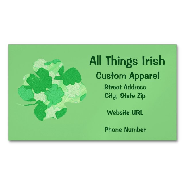 Shamrock of Shamrocks Business Card Magnets (Front)