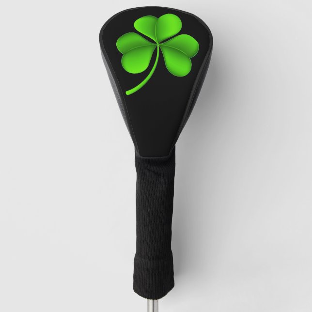 Shamrock on black dct golf head cover (Front)