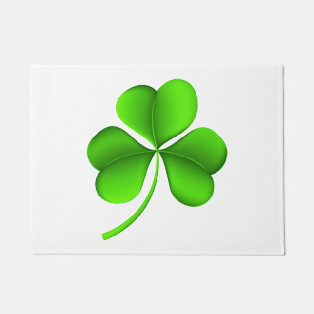 Shamrock on White dmcnt Doormat (Front)