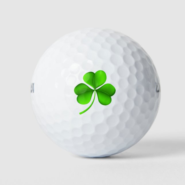 Shamrock on white wu arc golf balls (Front)
