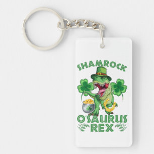 Shamrock O'saurus Rex St. Patrick's Day Key Ring