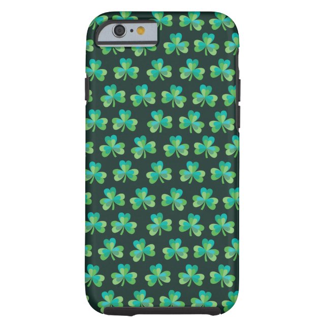 Shamrock Pattern Black iPhone 6/6S Tough Case (Back)