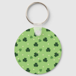Shamrock Pattern Button Keychain