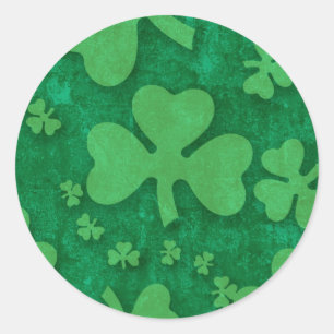 Shamrock Pattern Classic Round Sticker