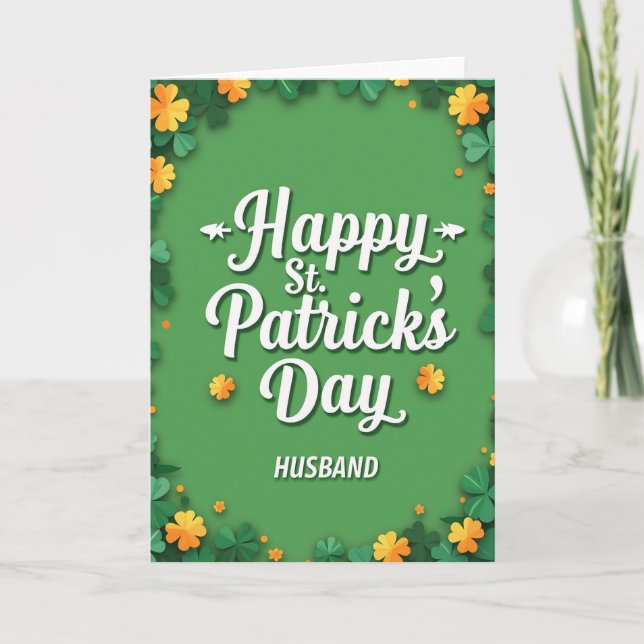 Shamrock Pattern Husband Card (Front)