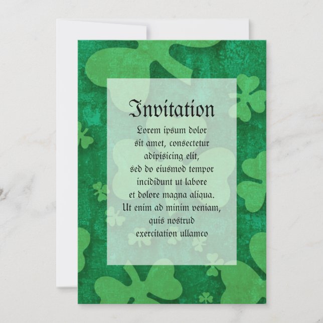 Shamrock Pattern Invitation (Front)
