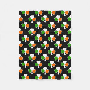 Shamrock Pattern   Irish Flag Fleece Blanket