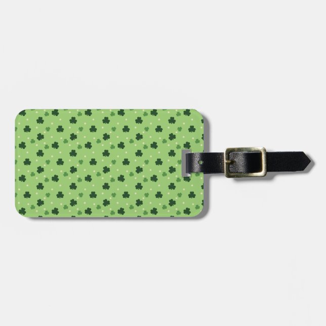 Shamrock Pattern Luggage Tag (Front Horizontal)