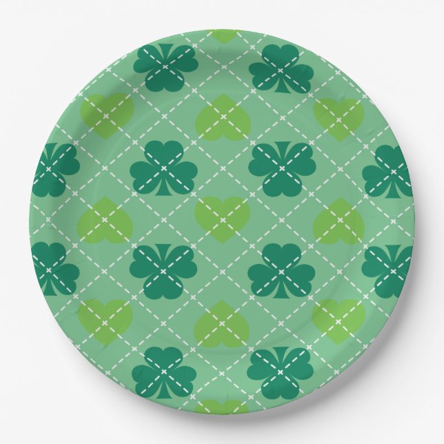 Shamrock Pattern Paper Plate (Front)