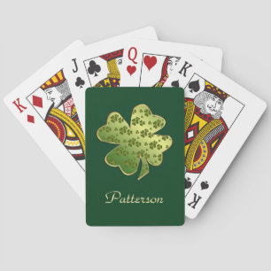 Shamrock Pattern Personalised Playing Cards