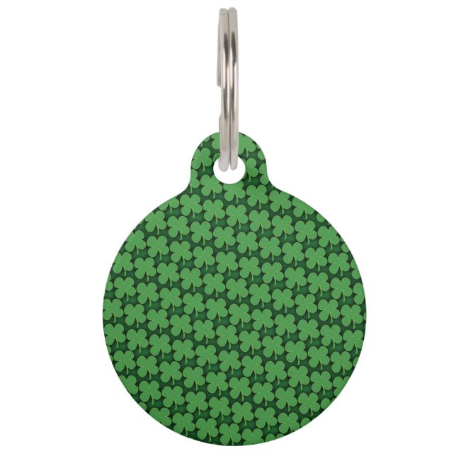 Shamrock Pattern Pet Tag (Front)
