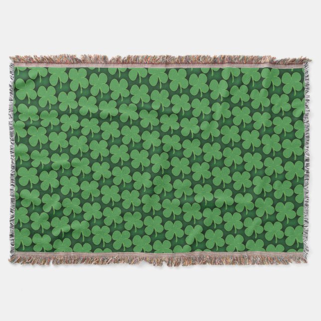 Shamrock Pattern Throw Blanket (Front)