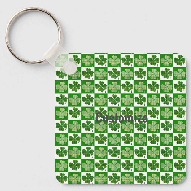 Shamrock Pattern  Thunder_Cove Key Ring (Front)