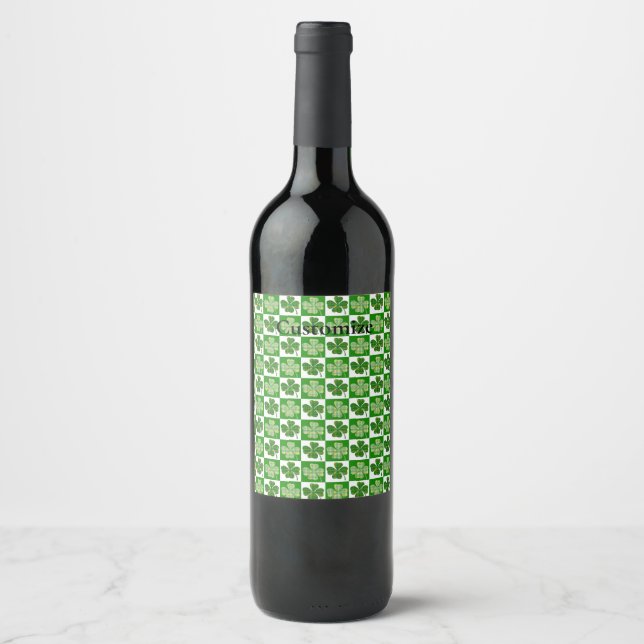 Shamrock Pattern  Thunder_Cove Wine Label (Front)
