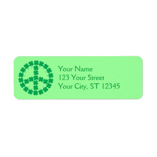 Shamrock Peace Sign Label
