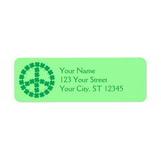 Shamrock Peace Sign Label Return Address Label