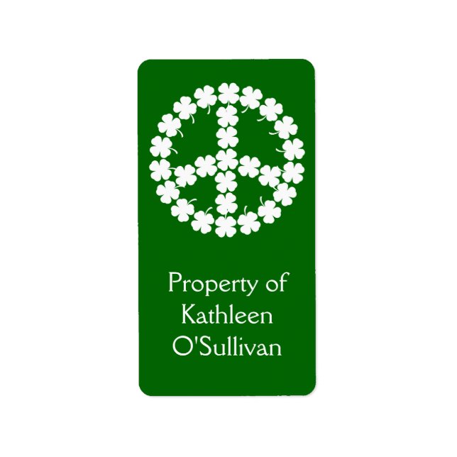 Shamrock Peace Symbol Label (Front)
