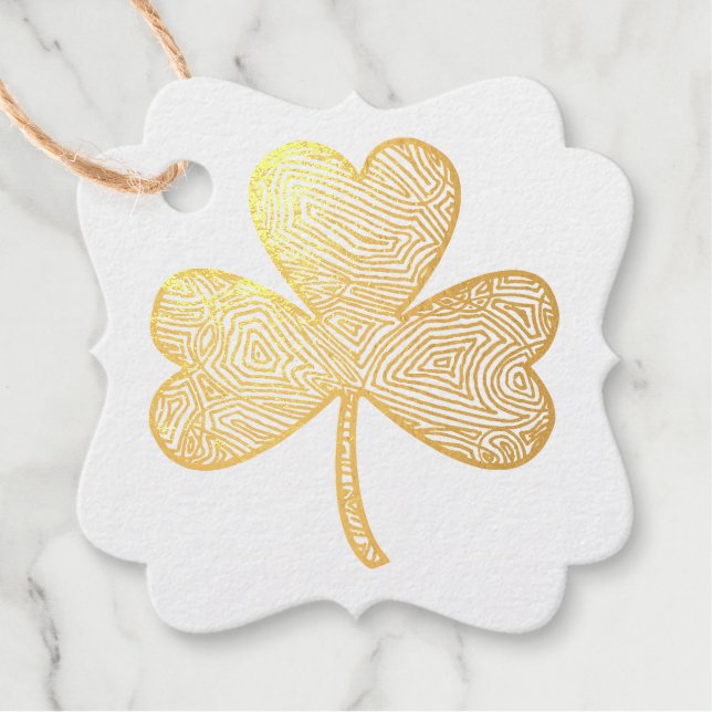 Shamrock Pencil Holder Favour Tags (Front)