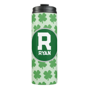 Shamrock Personalised Name Monogram green Logo Thermal Tumbler