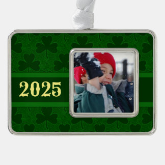 Shamrock Personalized Silver Plated Framed Ornament