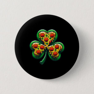 Shamrock Pizza St Patricks Day Irish Fast Food Lov 6 Cm Round Badge