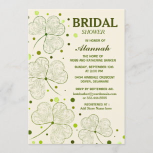 Shamrock Polka Dots Bridal Shower Invitation