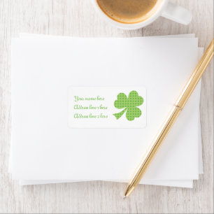 Shamrock Polka dots St. Patrick's Day on white Label