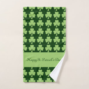 Shamrock Polka dots St. Patrick's Day Personalise Hand Towel