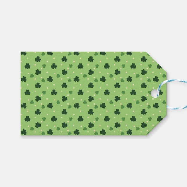 Shamrock Print Gift Tags (Front (Horizontal))