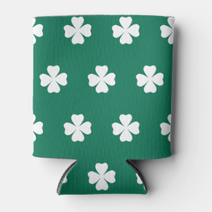 Shamrock Print Pattern, Men Women Kids, Irish Can Cooler