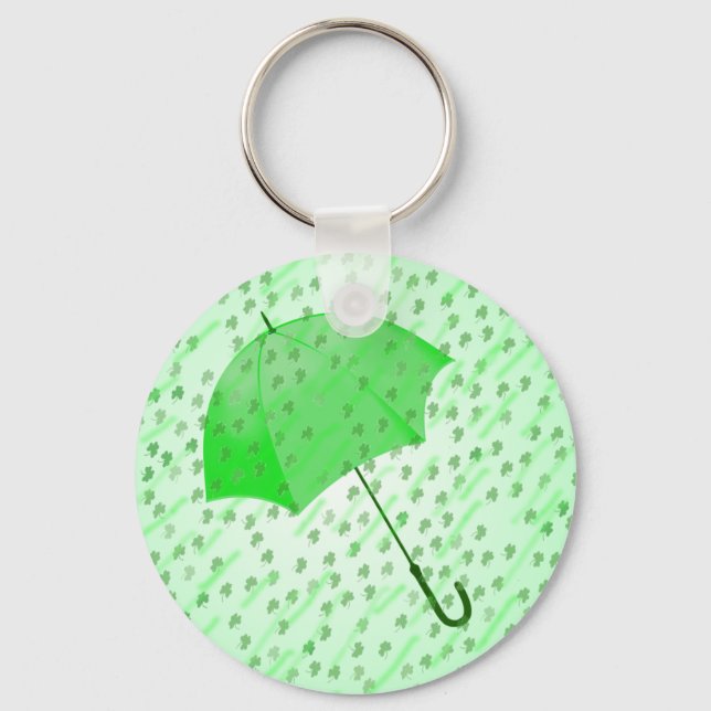 SHAMROCK RAIN by SHARON SHARPE Key Ring (Front)