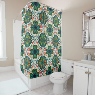 Shamrock Rainbows. St. Patty's Day Shower Curtain