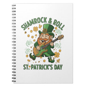 Shamrock & Roll Leprechaun Funny St. Patrick's Notebook