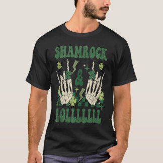 SHAMROCK & ROLLLLLL Heavy Metal Punk Rock St Patri T-Shirt