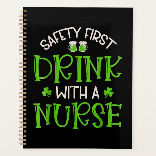 Shamrock Safety First Drink With A Nurse Planner (Front)