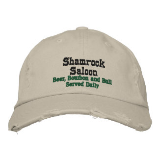 Shamrock Saloon, Beer, Bourbon and Bull Served ... Embroidered Hat