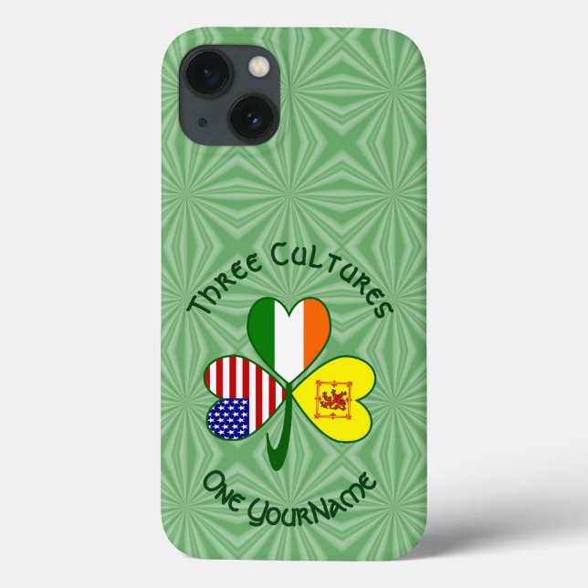 Shamrock Scot Lion Ireland USA Flags Personalised  Case-Mate iPhone Case (Back)