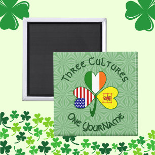 Shamrock Scot Lion Ireland USA Flags Personalised  Magnet