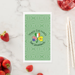 Shamrock Scot Lion Ireland USA Flags Personalised  Napkin