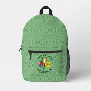 Shamrock Scot Lion Ireland USA Flags Personalised Printed Backpack