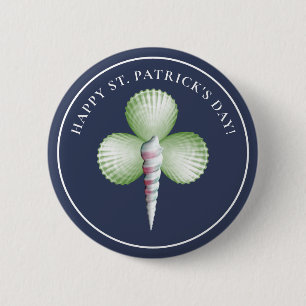 Shamrock Seashells St. Patrick's Day Button
