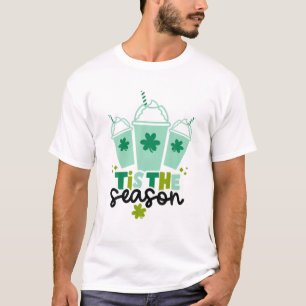Shamrock Shake Tis The Season Coffee Happy St Patr T-Shirt