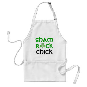 Shamrock 'Shamrock Chick' apron white